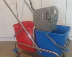 Mopwagen chroom 2x25 liter compleet Mopwagen chroom 2x25 liter compleet